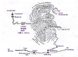 Peta perjalanan sketsa asli yang dibuat oleh Alm. Hario Soeseno